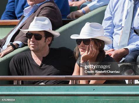 Patrick Bruel and Caroline Nielsen attend the French open at .